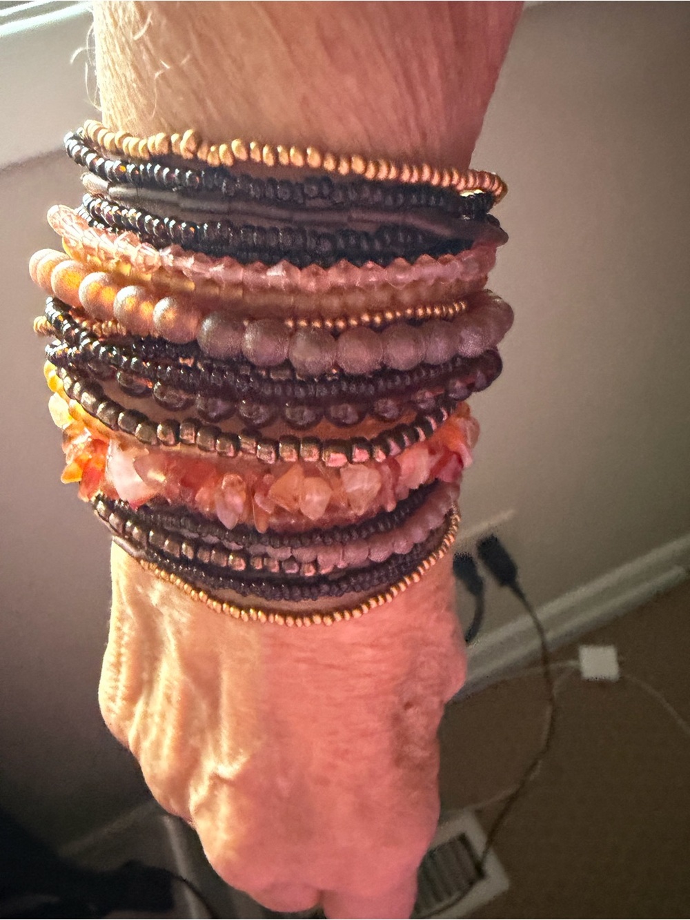 MaLee Boho Multi-Strand Beaded Wrap Bracelet - Earth Tones
